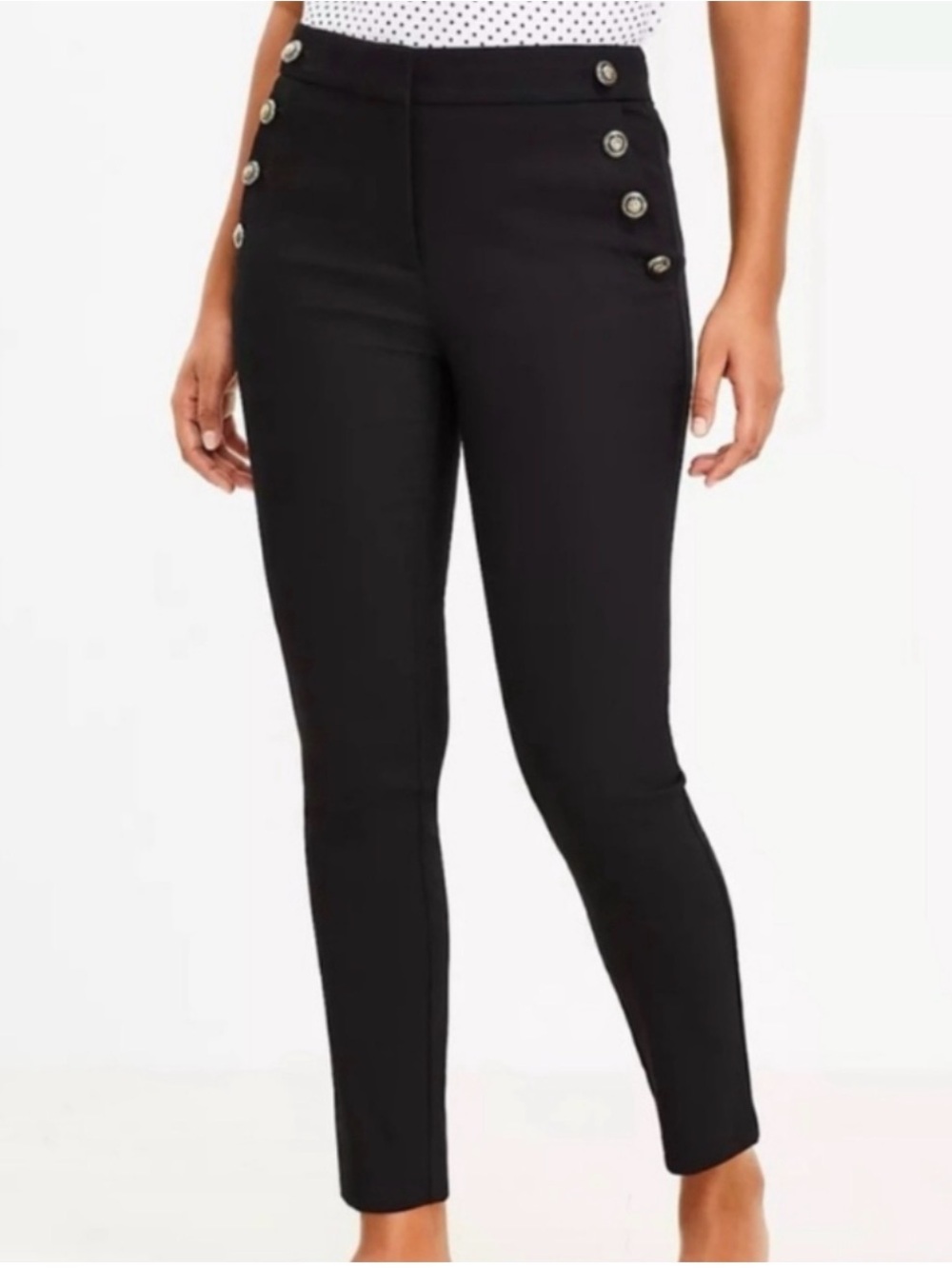 LOFT The Sutton Skinny Black Pants – Size 4